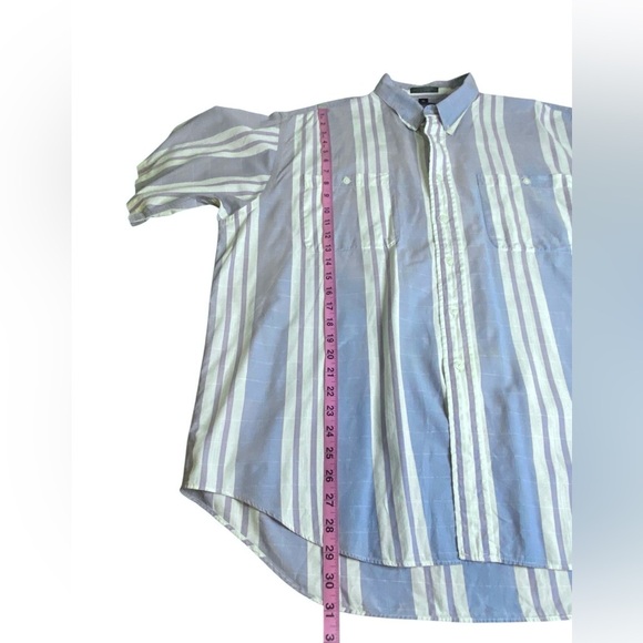 Christen Dior Monsieur Blue & White Striped Button Down Shirt Men’s Size XXL - Picture 7 of 8